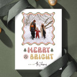 Merry & Bright Colorful 80s Retro Photo Christmas Feiertagskarte<br><div class="desc">Add a touch of nostalgia to your Christmas gifting with this colorful Christmas Photo Holiday Card design. Featuring one photo frame, retro fonts in festive red, green and pink colors which read 'Merry & Bright'. This modern Season's Greetings family photo greeting card design includes space for your name, perfect to...</div>