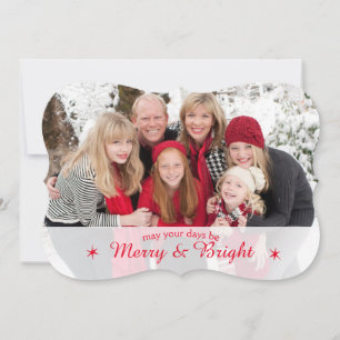 Merry & Bright Custom Family Foto Weihnachtskarte Feiertagskarte