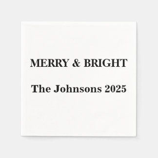 Merry & Bright Custom Napkins - Weihnachten 2025 Serviette