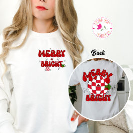 Merry & Bright Disco Ball Rot & Grün Weihnachten Sweatshirt