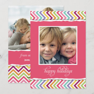 Merry & Bright Double Side Holiday Foto Card Feiertagskarte