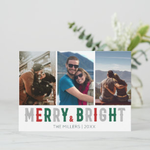 Merry Bright Drei Foto Weihnachten
