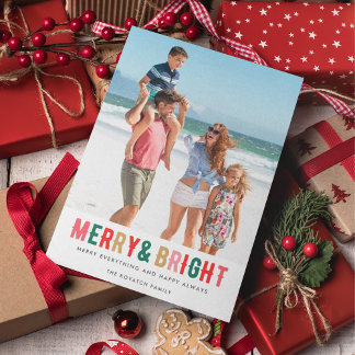 Merry Bright Family Foto Weihnachten