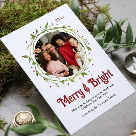 Merry & Bright Family Foto Weihnachtskarten
