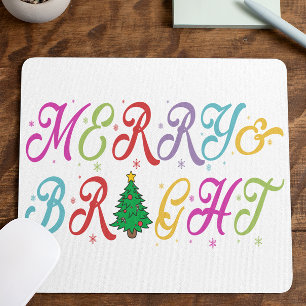 Merry & Bright farbenfrohe Weihnachtsbaume Festiva Mousepad