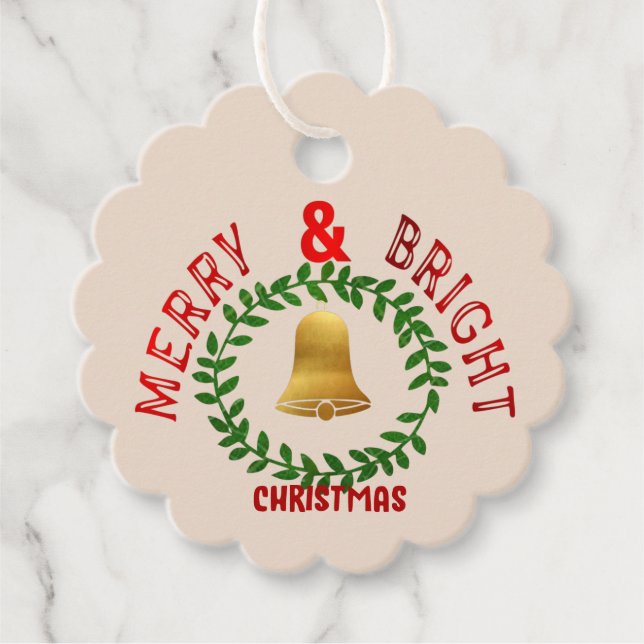 Merry & Bright Favor Tag Geschenkanhänger (Vorderseite)