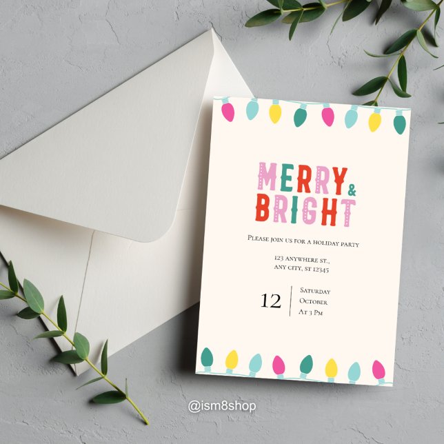 "Merry & Bright" Feierabend in spielerischer und f Einladung (Von Creator hochgeladen)