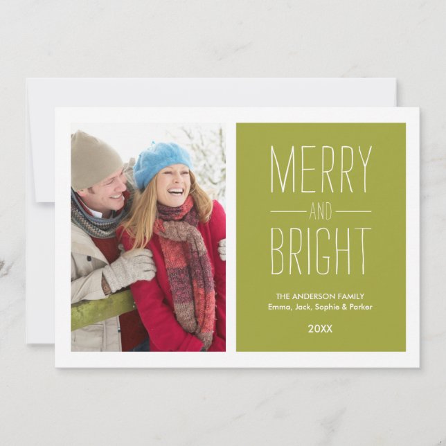 MERRY & BRIGHT  | FERIENFOTOKARTE FEIERTAGSKARTE (Vorderseite)