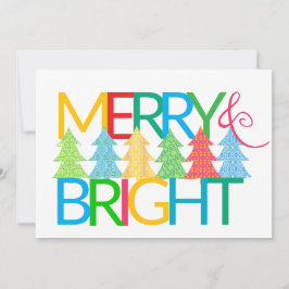 Merry & Bright Flat Christmas Card Feiertagskarte