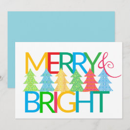 Merry & Bright Flat Christmas Card Feiertagskarte