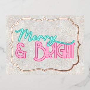 Merry & Bright Folien Feiertagspostkarte
