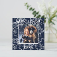 Merry & Bright Foto Navy Blue Vintag