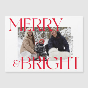 Merry & Bright Foto Weihnachten Magnetkarte