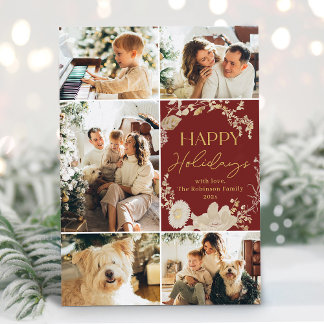 Merry & Bright Foto Weihnachtsgrüße Feiertagskarte