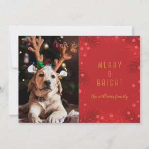 Merry & Bright Fotokarte für den Urlaub Feiertagskarte