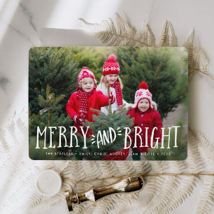 Merry & Bright Fotokarte für den Urlaub Feiertagskarte