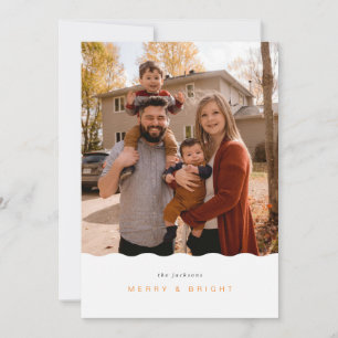 Merry & Bright Fotokarte mit Wavy Frame Feiertagskarte