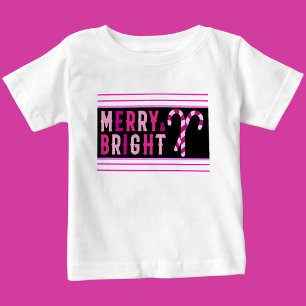 Merry & Bright, Frohe Weihnachten Baby T-shirt