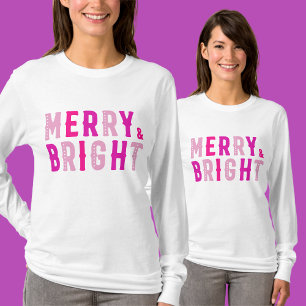 Merry & Bright, Frohe Weihnachten T-Shirt