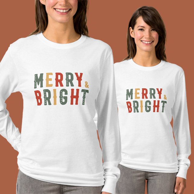 Merry & Bright, Frohe Weihnachten T-Shirt (Von Creator hochgeladen)