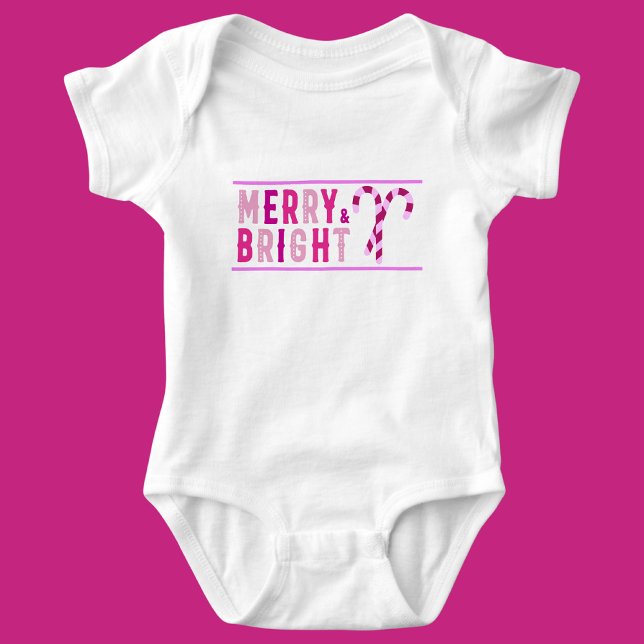 Merry & Bright, Frohe Weihnachts Baby Bodysuit Strampler (Von Creator hochgeladen)