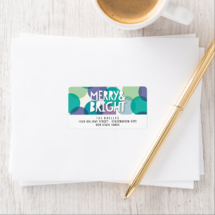 Merry & Bright Fun farbenfroh Confetti Dots Holida Adressaufkleber