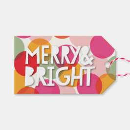 Merry & Bright Fun farbenfroh Confetti Dots Holida Geschenkanhänger