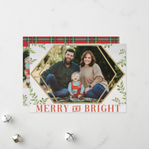 Merry & Bright Geometric Weihnachtskarten Feiertagskarte