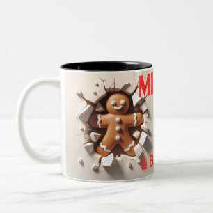 Merry & Bright Gingerbread Man Zweifarbige Tasse
