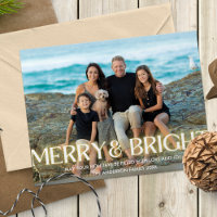 Merry & Bright glühend Moderner Schriftart Ein Fot