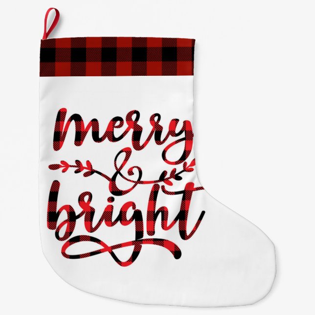 Merry & Bright Großer Weihnachtsstrumpf (Vorderseite)