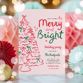 Merry & Bright Hand gezeichnete Weihnachtsfeier Einladung