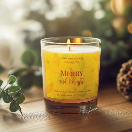 Merry & Bright Holiday | Editable Christmas Candle Quadratischer Aufkleber