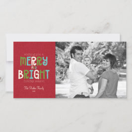 Merry & Bright Holiday Foto Gruß Feiertagskarte