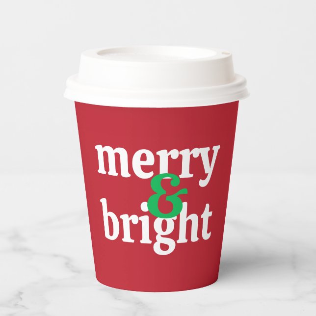 Merry & Bright Holiday Paper Cup Pappbecher (Vorderseite)