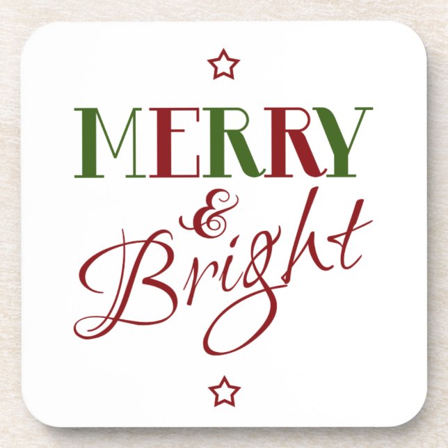 Merry & Bright Holiday Untersetzer (Vorderseite)