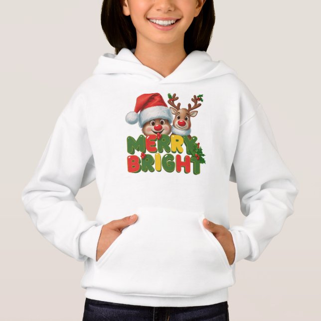 Merry & Bright Kids Pullover Hoodie - Niedlich San (Vorderseite)