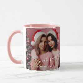 Merry & Bright Lesbian Retro Rosa | Benutzerdefini Tasse