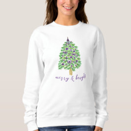 Merry & Bright Lila Weihnachtsbaum Sweatshirt