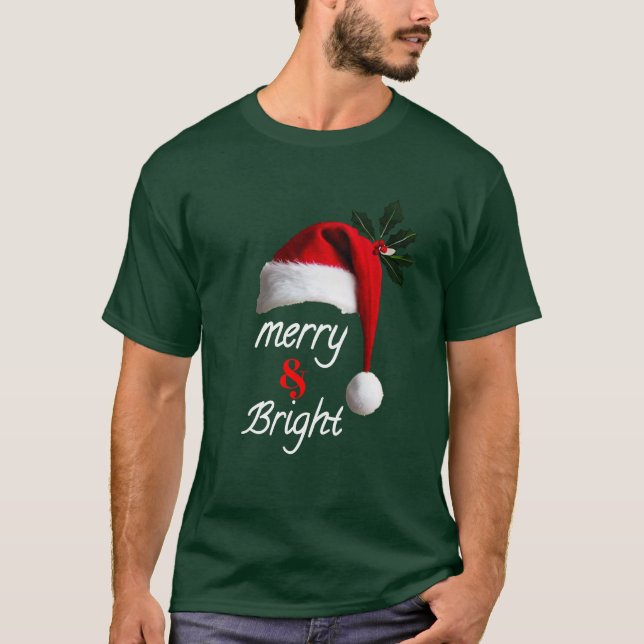 Merry & Bright Men T - Shirt Stilvolle Urlaubsmode (Vorderseite)