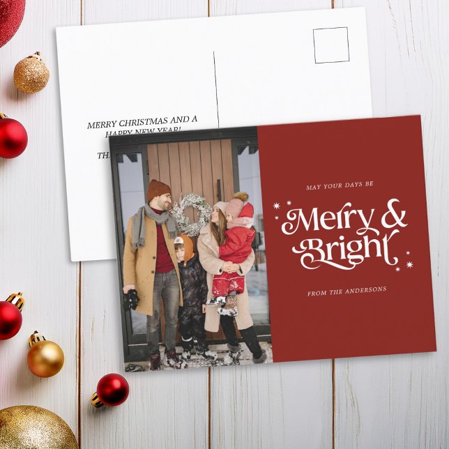 Merry & Bright Minimal Foto Weihnachten (mockup view)