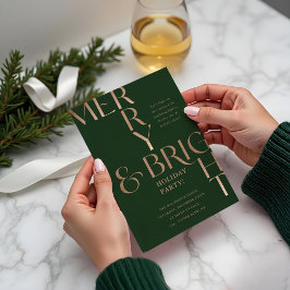 Merry & Bright Minimaler Urlaub Weihnachten Party Einladung