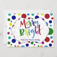 Merry & Bright mit farbigen Worten und Kreise, 2