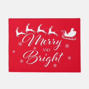 Merry & Bright mit Santa & Sleigh Fußmatte