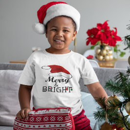 Merry & Bright mit Weihnachtsmannmütze Christmas,  Kleinkind T-shirt