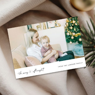Merry & Bright Modern Baby Family Foto Weihnachten