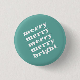 Merry & Bright Modern Minimal Aquamarin Blue Chris Button
