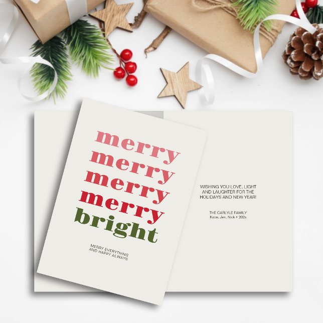 Merry & Bright Modern Minimal Grün Weihnachten (Von Creator hochgeladen)