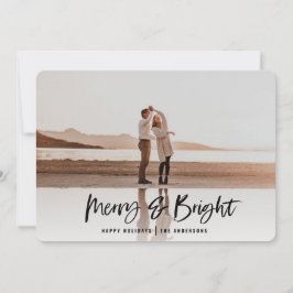 Merry & Bright, moderne Foto Weihnachtskarte Feiertagskarte