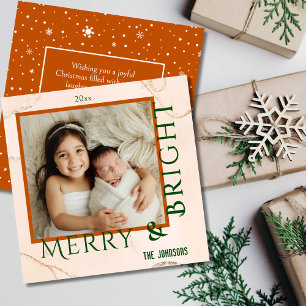 Merry & Bright moderne niedliche fette Typografie Feiertagskarte